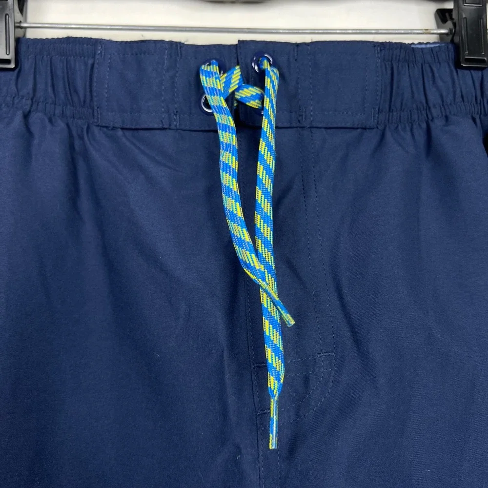 Nike Navy Blue Swim Trunks Mens Large Board Shorts Swoosh Logo Mesh‎ Lined